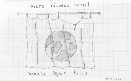 Viens cilvēks nokrīt - pasaule tāpat turās