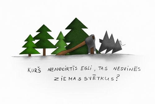 Kurš nocirtīs egli, tas nesvinēs ziemassvētkus?